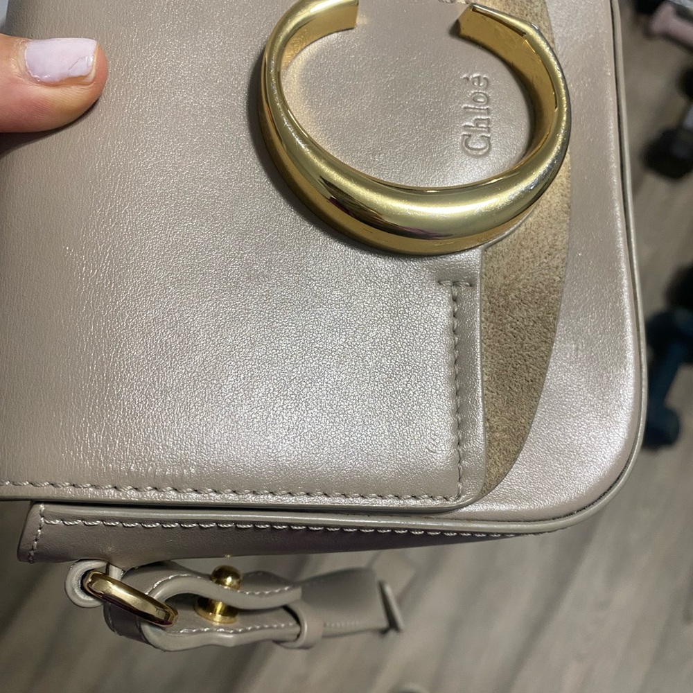 Small Leather C Bag in Taupe - Picture 6 of 7